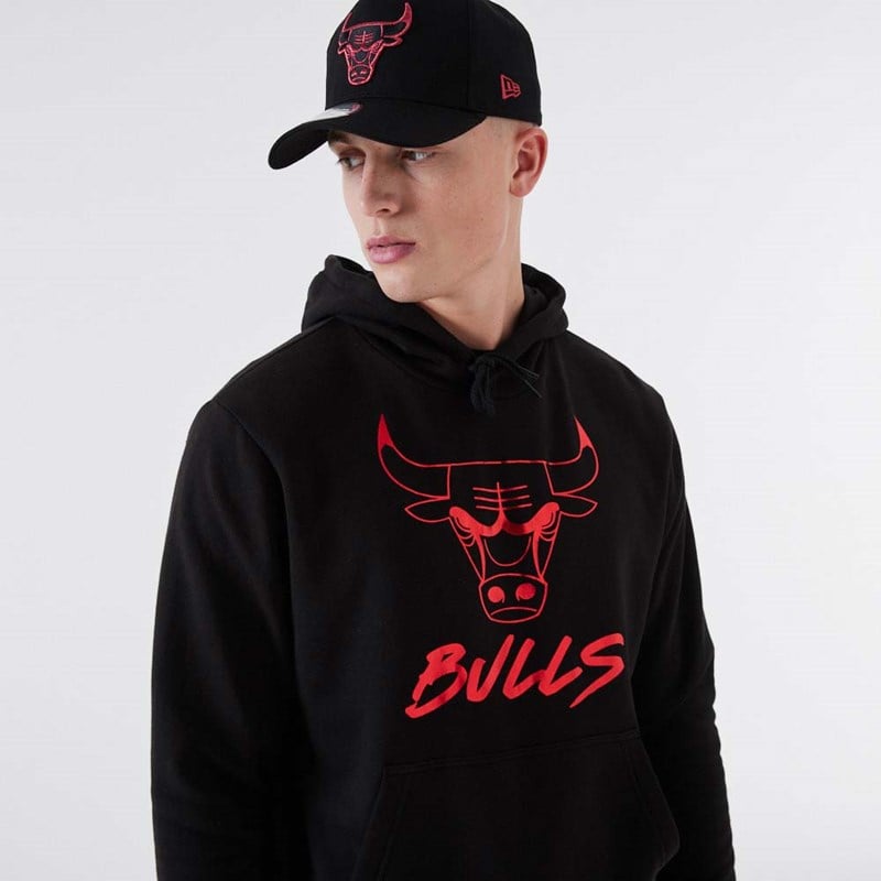 Sudadera Con Capucha New Era Chicago Bulls NBA Negros | EV3184206