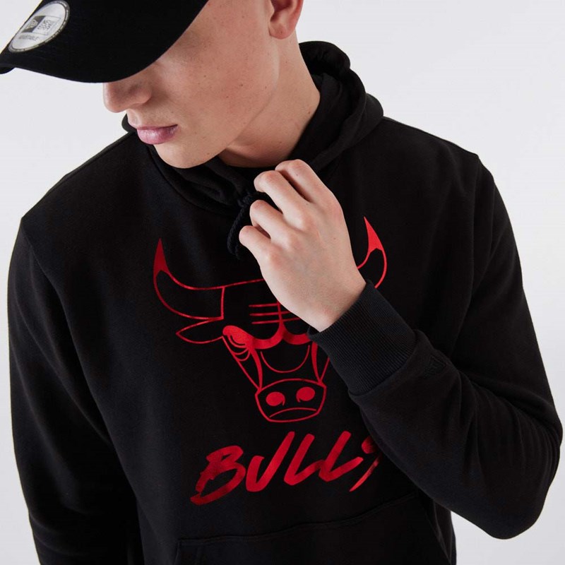 Sudadera Con Capucha New Era Chicago Bulls NBA Negros | EV3184206