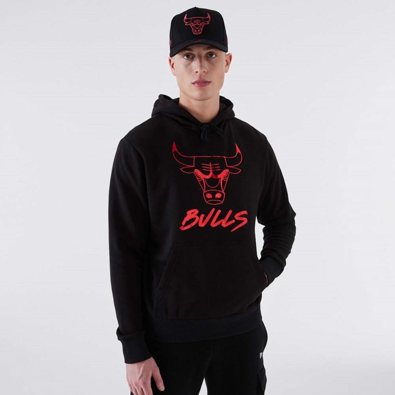 Sudadera Con Capucha New Era Chicago Bulls NBA Negros | EV3184206