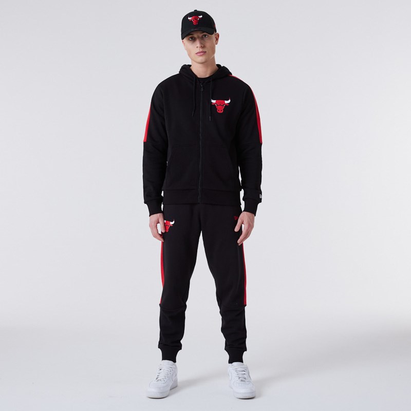 Sudadera Con Capucha New Era Chicago Bulls Full Zip Panel Detail Negros | GC5719328