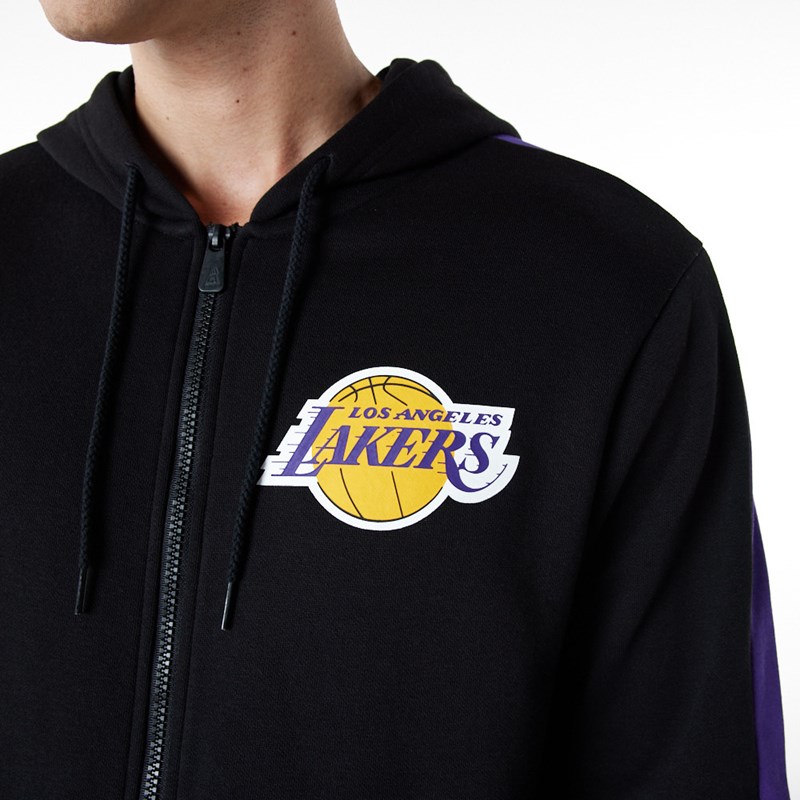 Sudadera Con Capucha New Era La Lakers Full Zip Panel Detail Negros | IB9467850