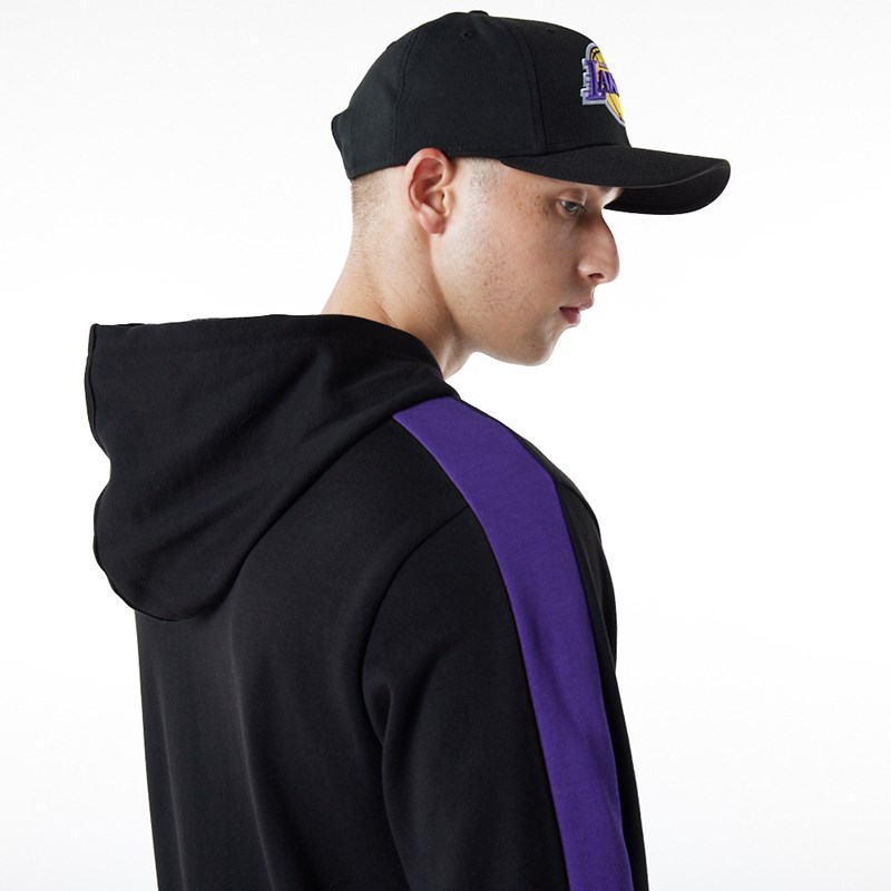 Sudadera Con Capucha New Era La Lakers Full Zip Panel Detail Negros | IB9467850