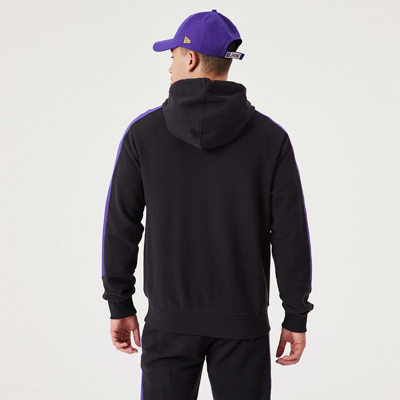 Sudadera Con Capucha New Era La Lakers NBA Script Full-zip Negros | KO3045219