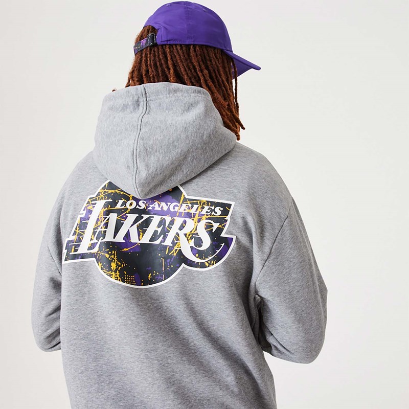 Sudadera Con Capucha New Era La Lakers NBA Infill Team Logo Medium Pullover Grises | WB0856721