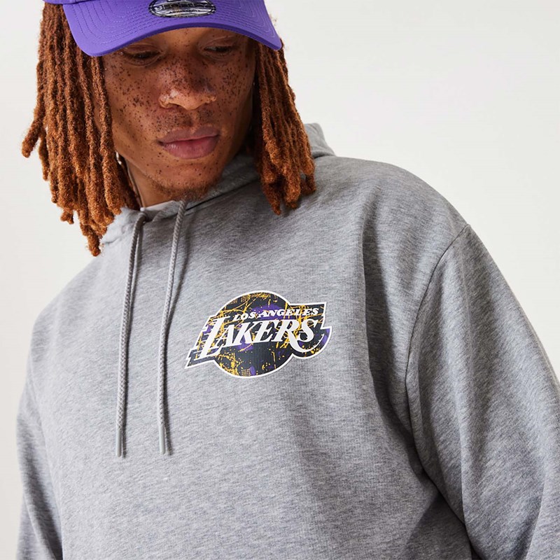 Sudadera Con Capucha New Era La Lakers NBA Infill Team Logo Medium Pullover Grises | WB0856721