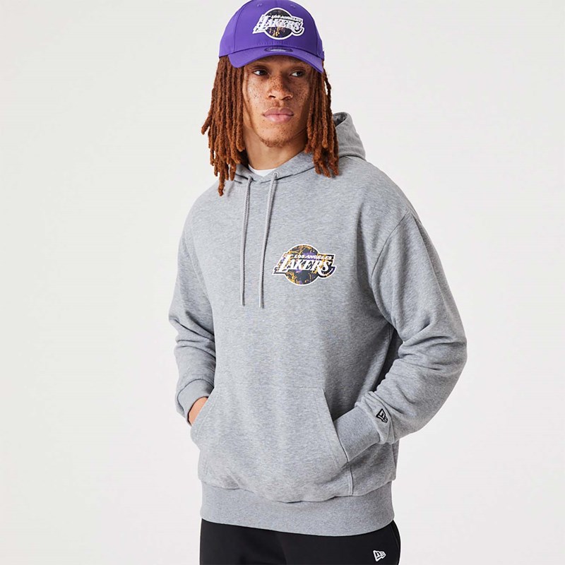 Sudadera Con Capucha New Era La Lakers NBA Infill Team Logo Medium Pullover Grises | WB0856721