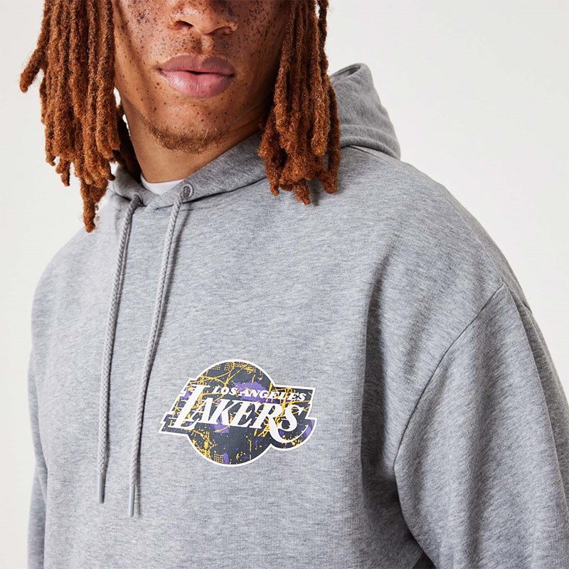 Sudadera Con Capucha New Era La Lakers NBA Infill Team Logo Medium Pullover Grises | WB0856721