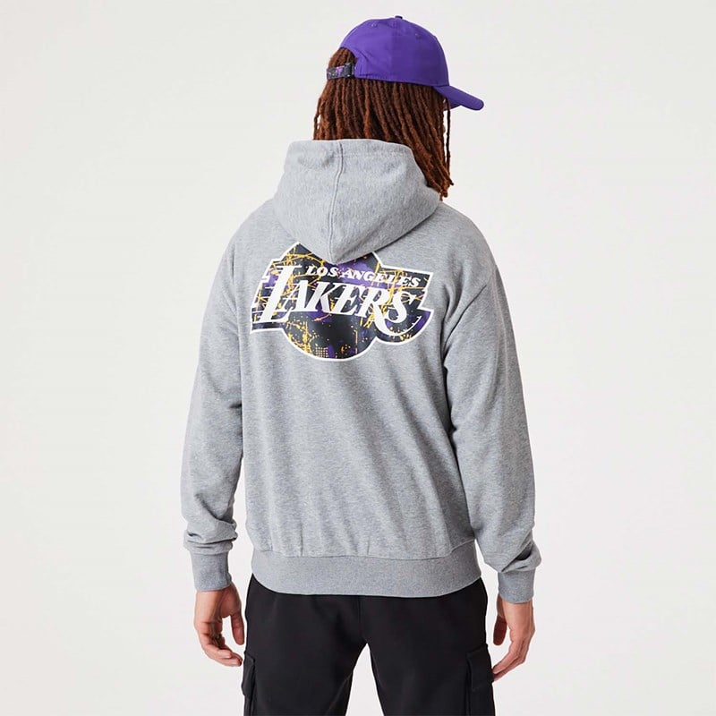 Sudadera Con Capucha New Era La Lakers NBA Infill Team Logo Medium Pullover Grises | WB0856721