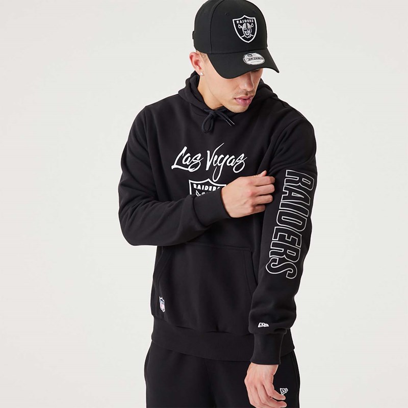 Sudadera Con Capucha New Era Las Vegas Raiders NFL Script Pullover Negros | XU2150897