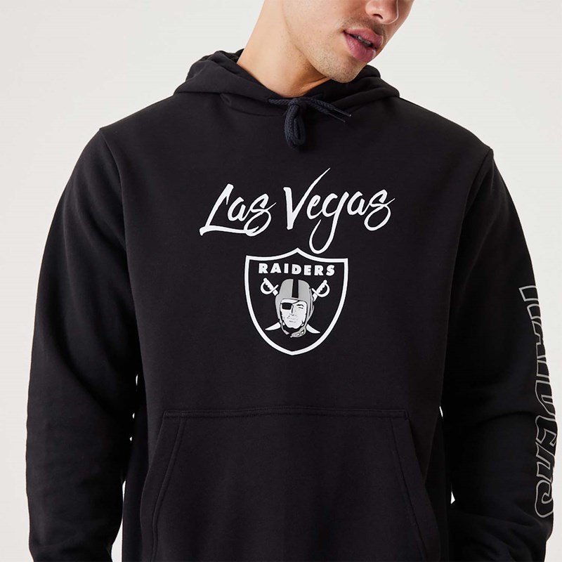 Sudadera Con Capucha New Era Las Vegas Raiders NFL Script Pullover Negros | XU2150897