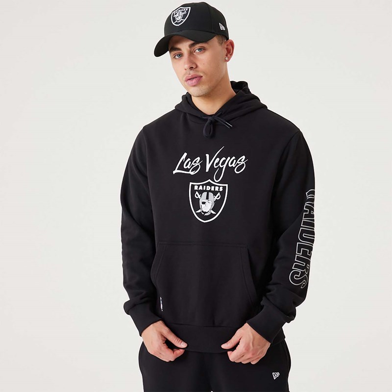 Sudadera Con Capucha New Era Las Vegas Raiders NFL Script Pullover Negros | XU2150897