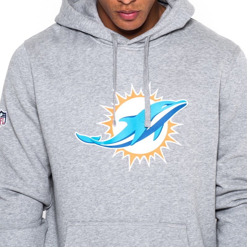 Sudadera Con Capucha New Era Miami Dolphins Team Logo Grises | WS3748625