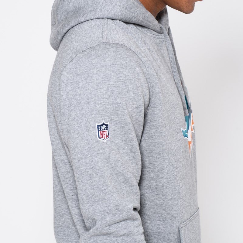 Sudadera Con Capucha New Era Miami Dolphins Team Logo Grises | WS3748625