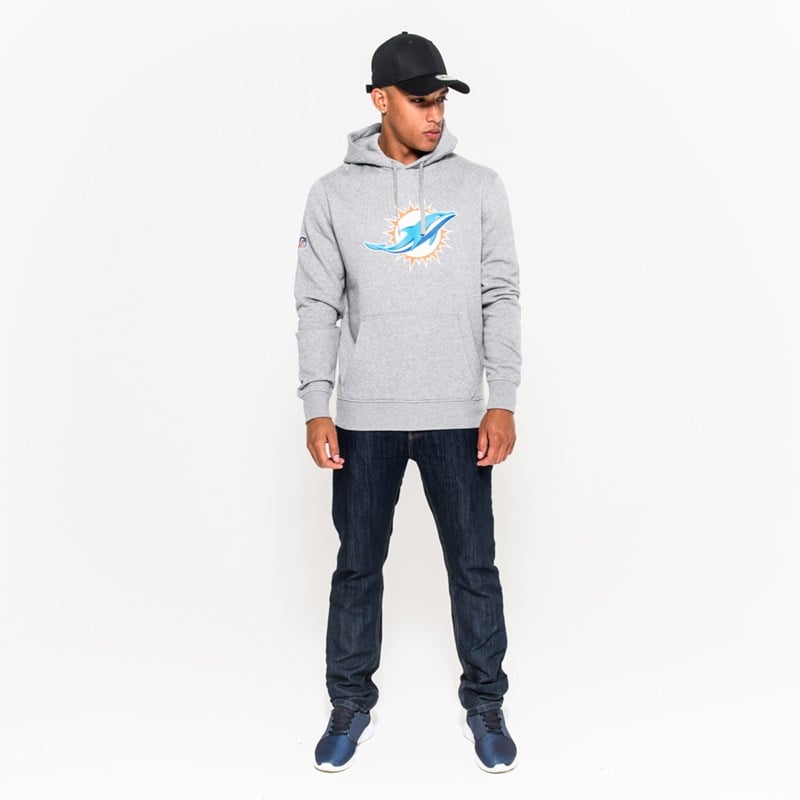 Sudadera Con Capucha New Era Miami Dolphins Team Logo Grises | WS3748625