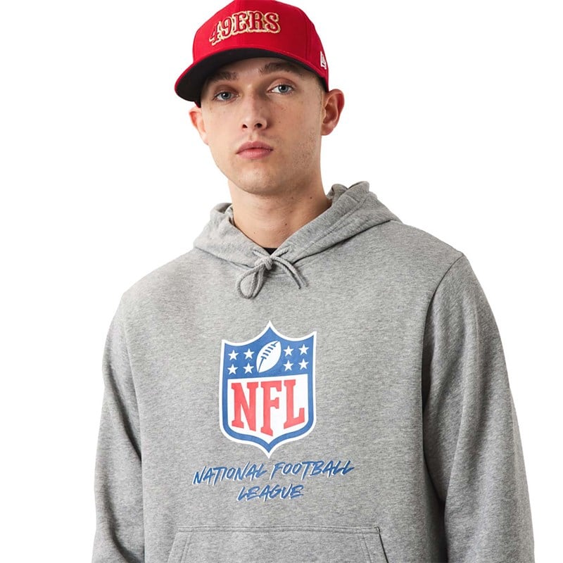 Sudadera Con Capucha New Era NFL Logo Script Grises | MF2680593