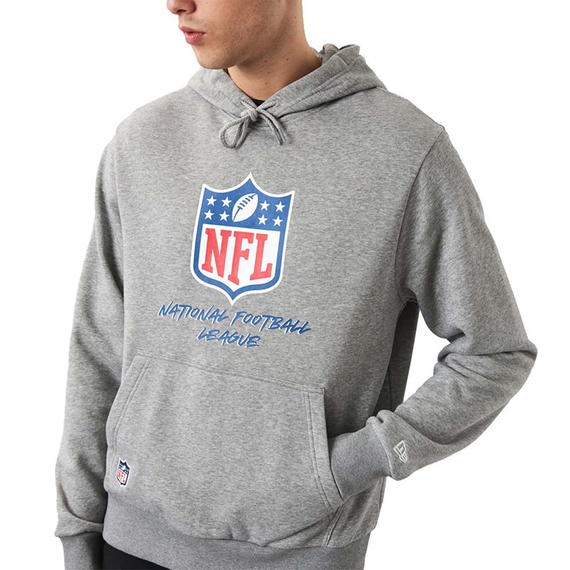 Sudadera Con Capucha New Era NFL Logo Script Grises | MF2680593