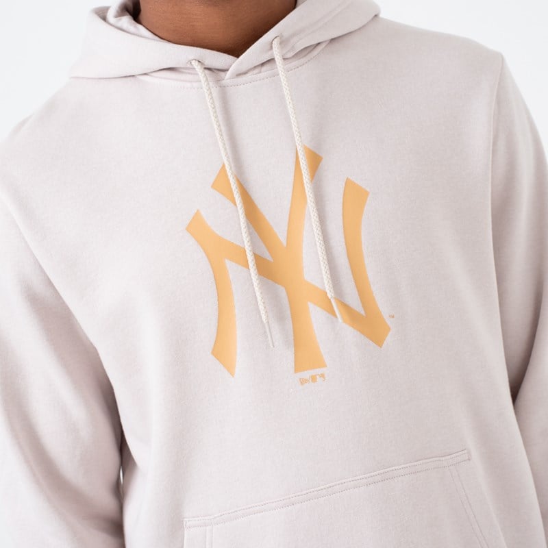 Sudadera Con Capucha New Era New York Yankees Logo Pullover Creme | OD7219608