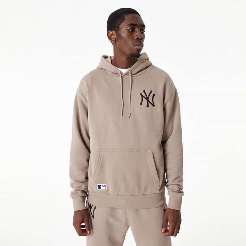 Sudadera Con Capucha New Era New York Yankees MLB Embroidered Logo Marrom | QI1392785