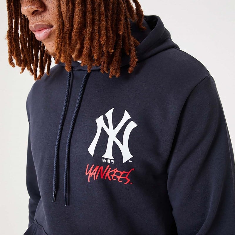 Sudadera Con Capucha New Era New York Yankees MLB Team Logo Pullover Azul Marino | TA5178490