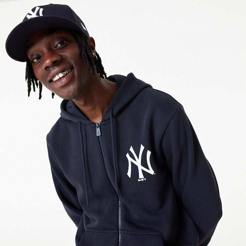 Sudadera Con Capucha New Era New York Yankees MLB League Essential Full-zip Azules | XK0178642