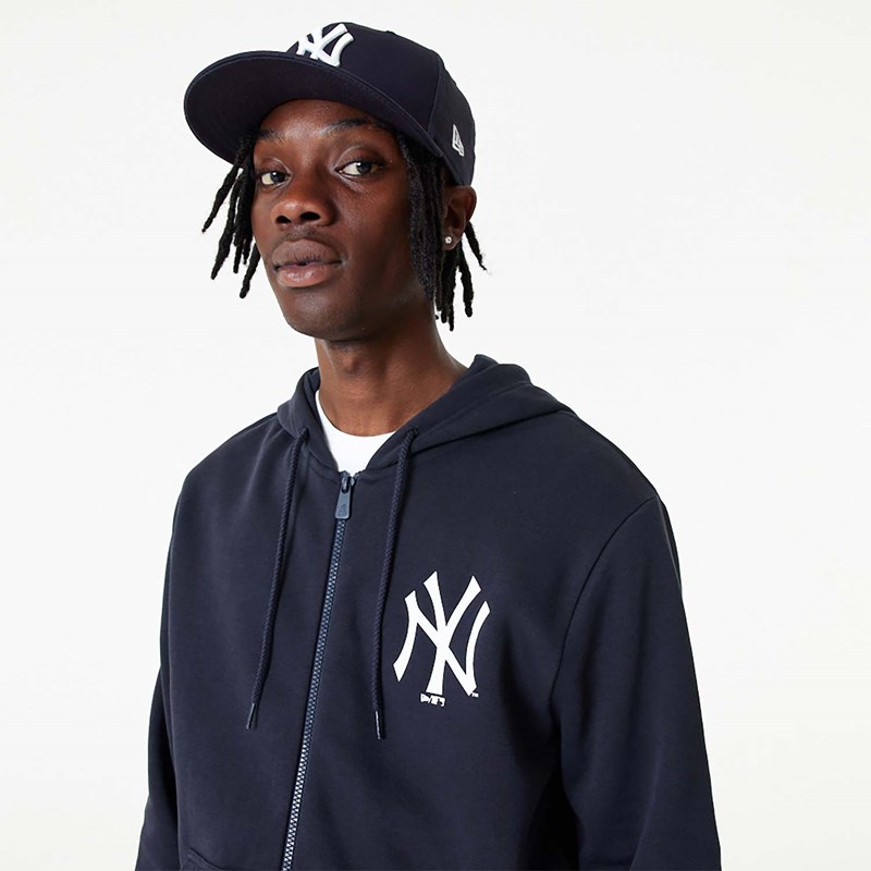 Sudadera Con Capucha New Era New York Yankees MLB League Essential Full-zip Azules | XK0178642