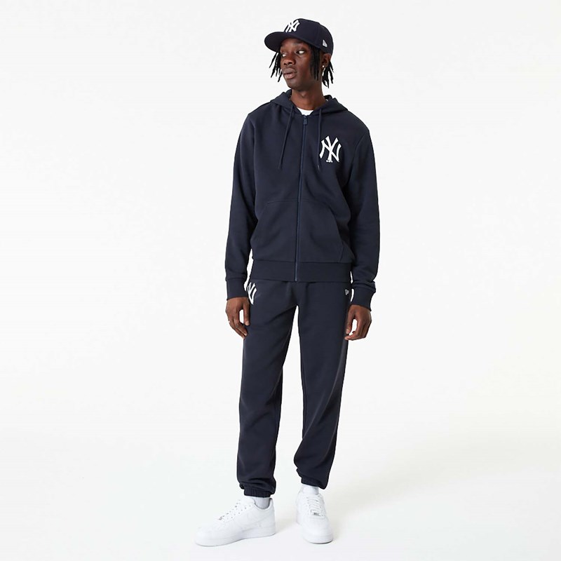 Sudadera Con Capucha New Era New York Yankees MLB League Essential Full-zip Azules | XK0178642