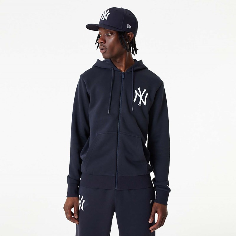 Sudadera Con Capucha New Era New York Yankees MLB League Essential Full-zip Azules | XK0178642