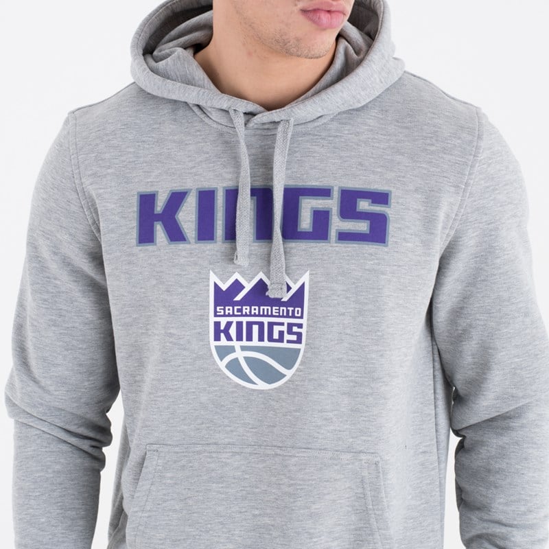 Sudadera Con Capucha New Era Sacramento Kings NBA Team Logo Grises | BT5948261