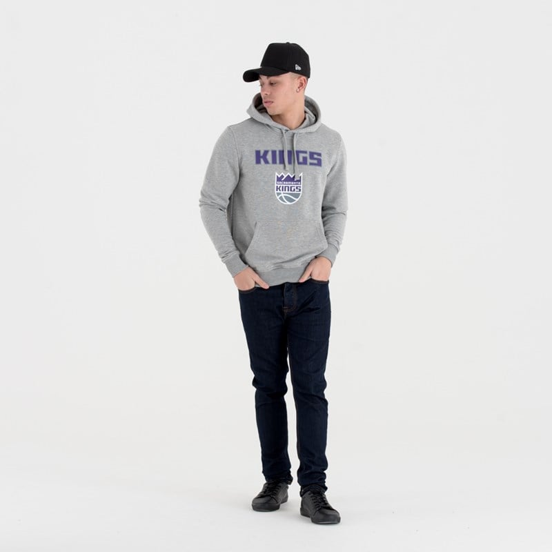 Sudadera Con Capucha New Era Sacramento Kings NBA Team Logo Grises | BT5948261