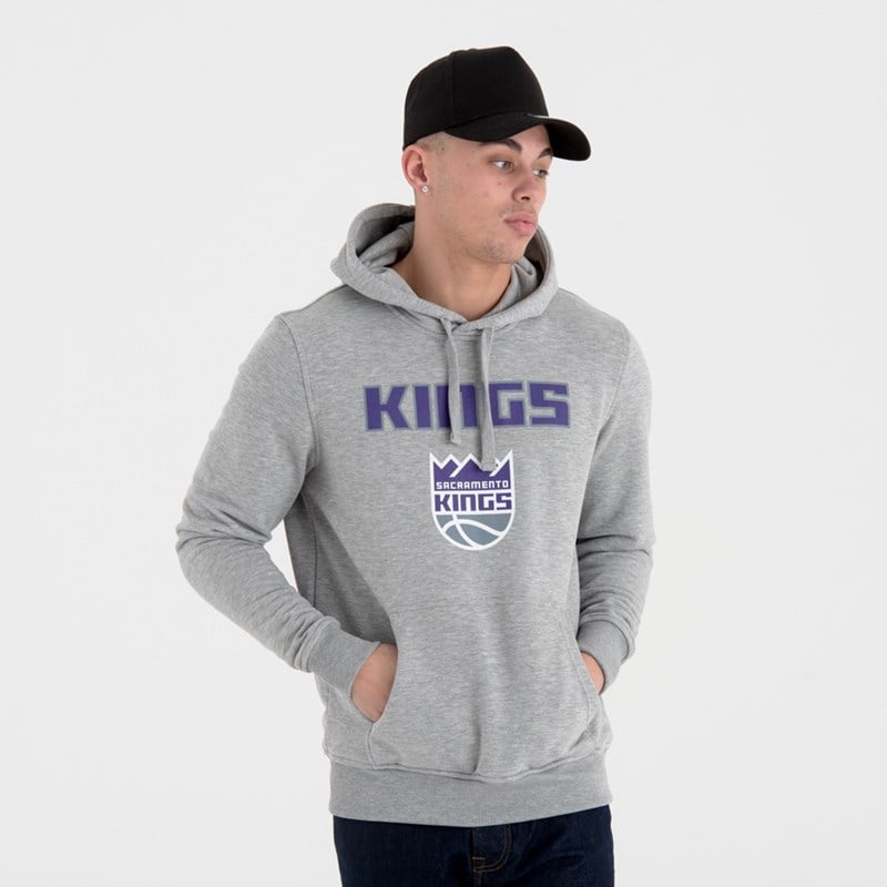 Sudadera Con Capucha New Era Sacramento Kings NBA Team Logo Grises | BT5948261