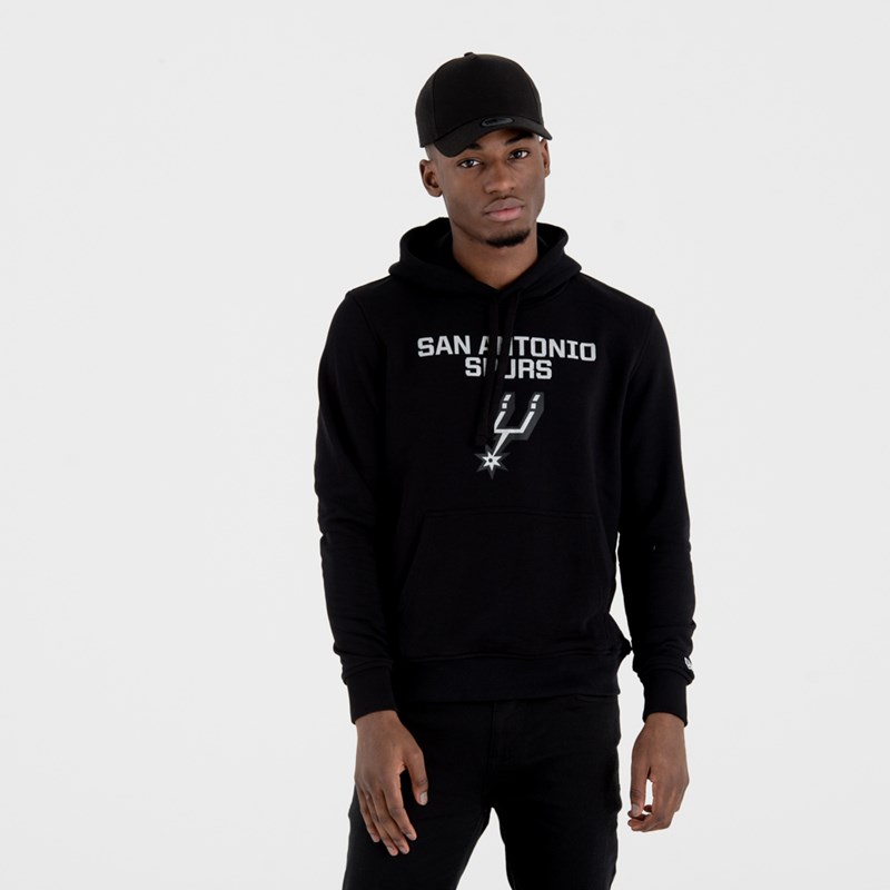 Sudadera Con Capucha New Era San Antonio Spurs NBA Team Logo Negros | PZ1059872