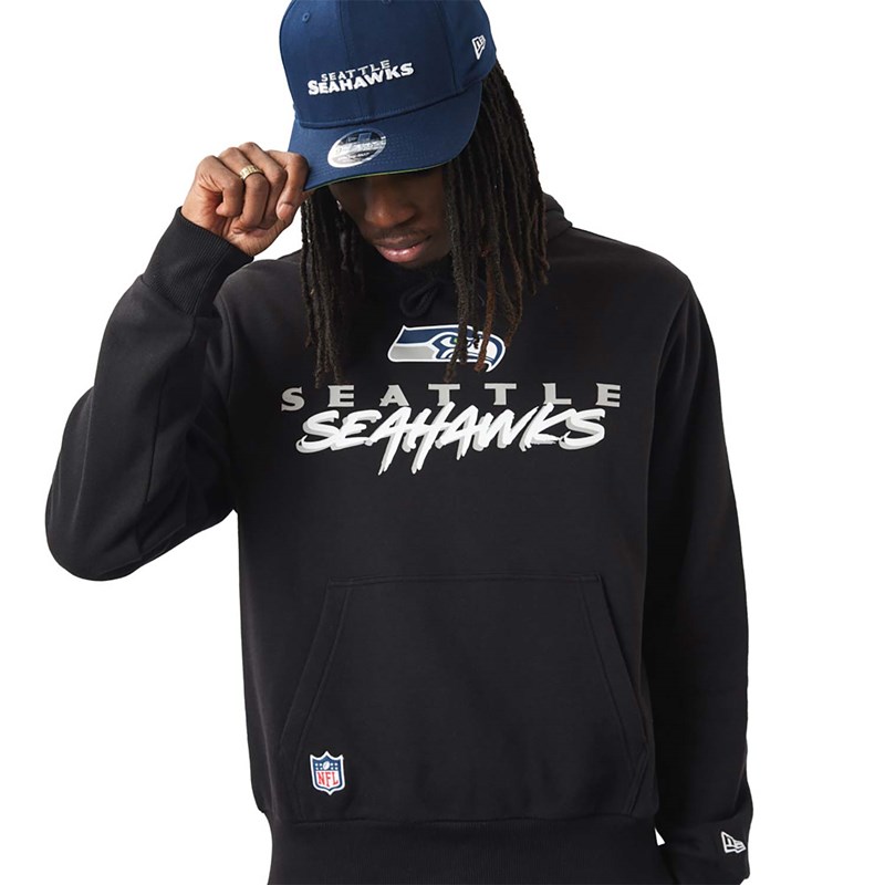 Sudadera Con Capucha New Era Seattle Seahawks NFL Script Negros | VL7493125