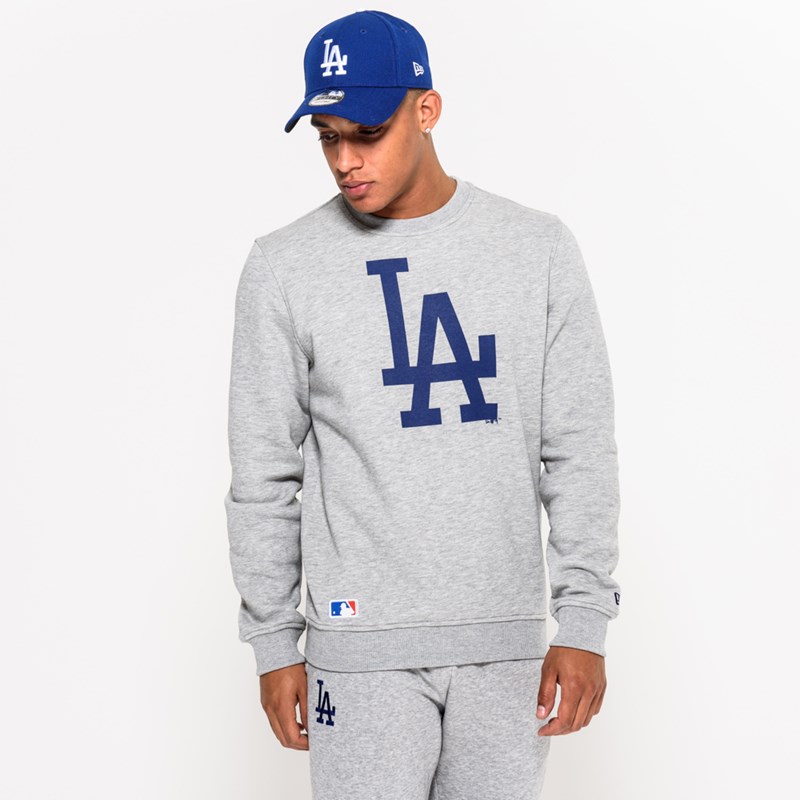 Sudaderas New Era La Dodgers Crew Neck Grises | YU9348176