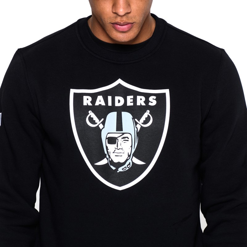 Sudaderas New Era Las Vegas Raiders Team Logo Crew Neck Negros | DW7420689