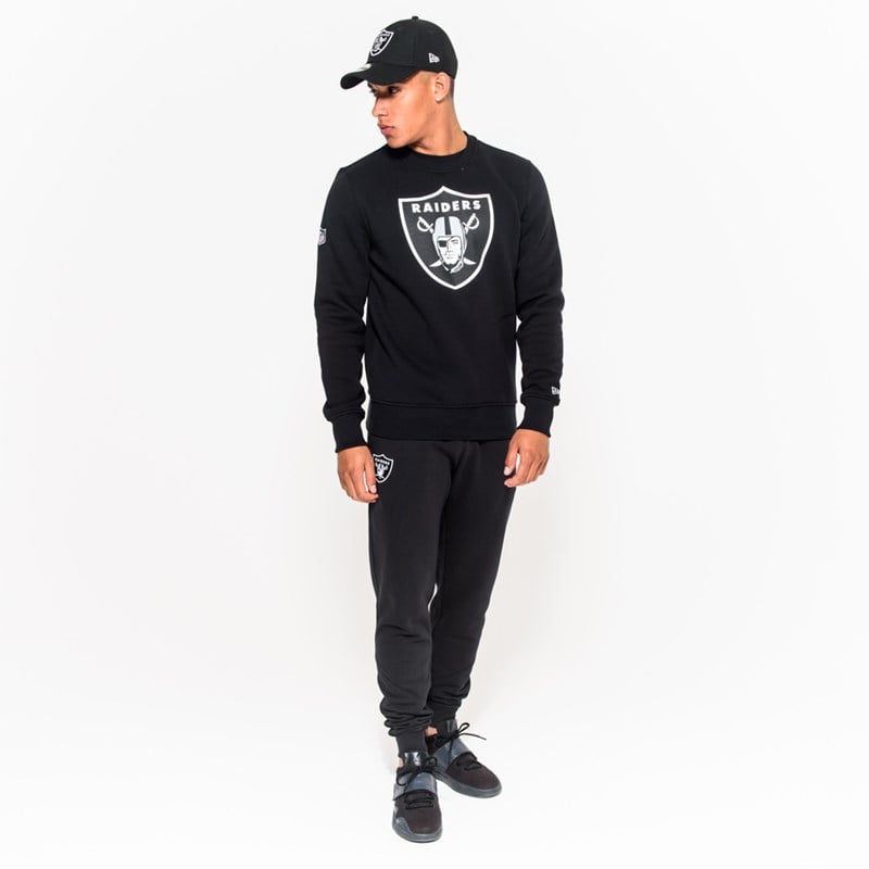 Sudaderas New Era Las Vegas Raiders Team Logo Crew Neck Negros | DW7420689