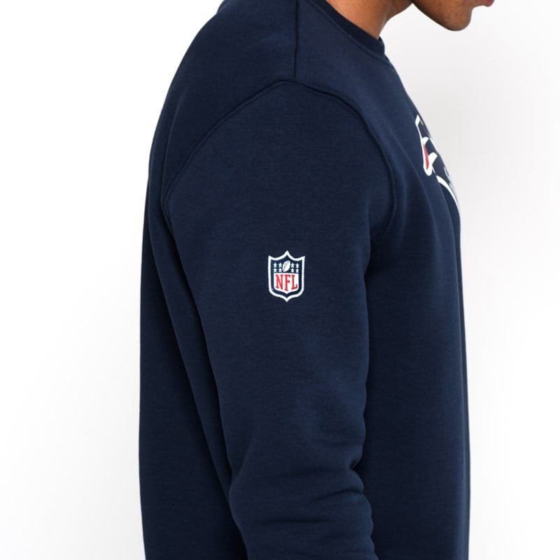 Sudaderas New Era New England Patriots Team Logo Crew Neck Azules | ZK9650273