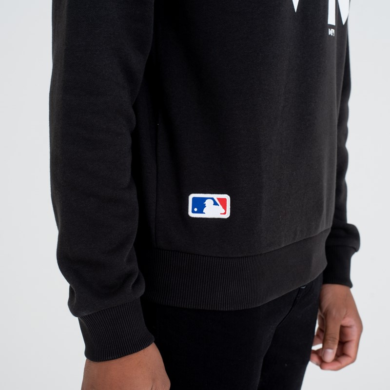 Sudaderas New Era New York Yankees Team Logo Crew Neck Negros | AU5217943