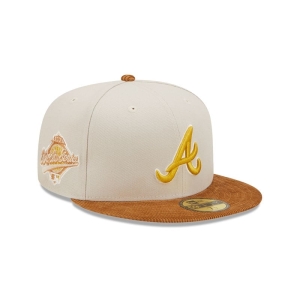 59fifty New Era Atlanta Braves Cord Visor Fitted Gorras Creme | KT3428071