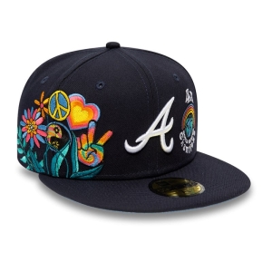 59fifty New Era Atlanta Braves Groovy Fitted Gorras Azules | IE1483609