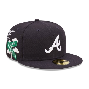 59fifty New Era Atlanta Braves MLB Cloud Fitted Gorras Azules | UB7280461