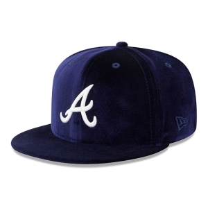 59fifty New Era Atlanta Braves Velvet Fitted Gorras Azules | CZ3026915