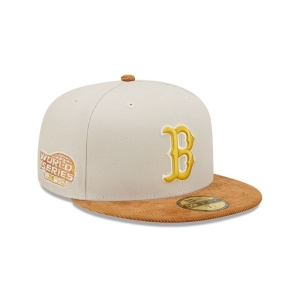 59fifty New Era Boston Sox Cord Visor Fitted Gorras Creme | LT8679053