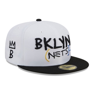 59fifty New Era Brooklyn Nets Authentics City Edition Fitted Gorras Blancos | CW7158092