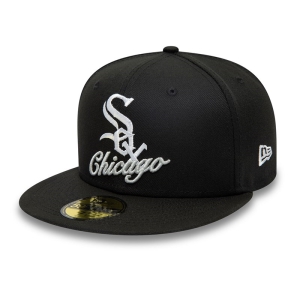 59fifty New Era Chicago Sox Dual Logo Fitted Gorras Negros | WX1403675