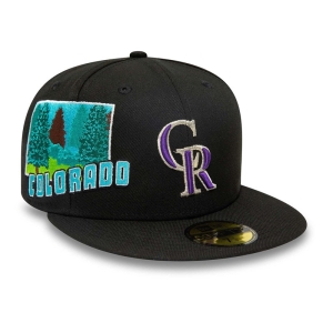 59fifty New Era Colorado Rockies Stateview Fitted Gorras Negros | HZ0347862