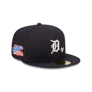 59fifty New Era Detroit Tigers MLB Team Heart Fitted Gorras Azules | QP8295701