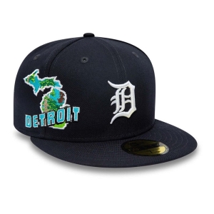 59fifty New Era Detroit Tigers Stateview Fitted Gorras Azules | YZ2846501