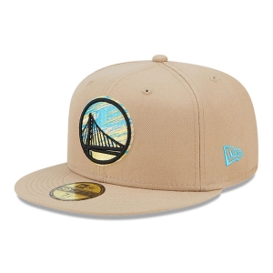 59fifty New Era Golden State Warriors Team Neon Fitted Gorras Marrom | DX0124976