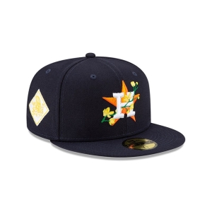 59fifty New Era Houston Astros Side Patch Bloom Fitted Gorras Azules | WQ4019578