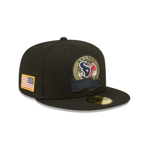 59fifty New Era Houston Texans NFL Salute To Service Fitted Gorras Negros | QV6475392